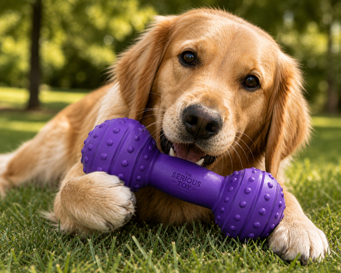 Heavy Duty Rubber Dog Chew Toy Dumbbell – Textured Durable Training & Dental Toy | The Serious Toy Company - Image 5