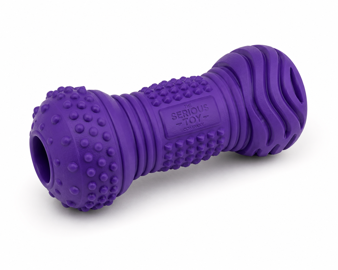 Durable Rubber Dog Chew Toy Dumbbell – Textured Interactive Teething & Dental Toy | The Serious Toy Company
