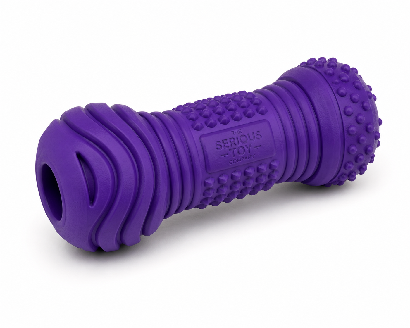 Durable Rubber Dog Chew Toy Dumbbell – Textured Interactive Teething & Dental Toy | The Serious Toy Company - Image 4