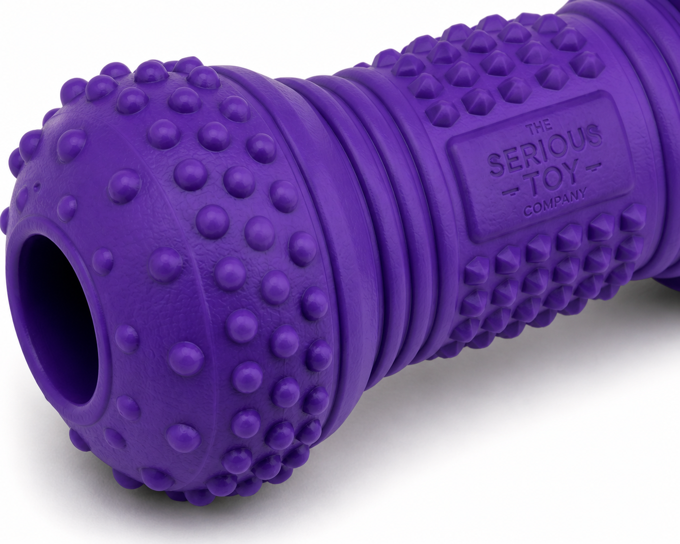 Durable Rubber Dog Chew Toy Dumbbell – Textured Interactive Teething & Dental Toy | The Serious Toy Company - Image 3